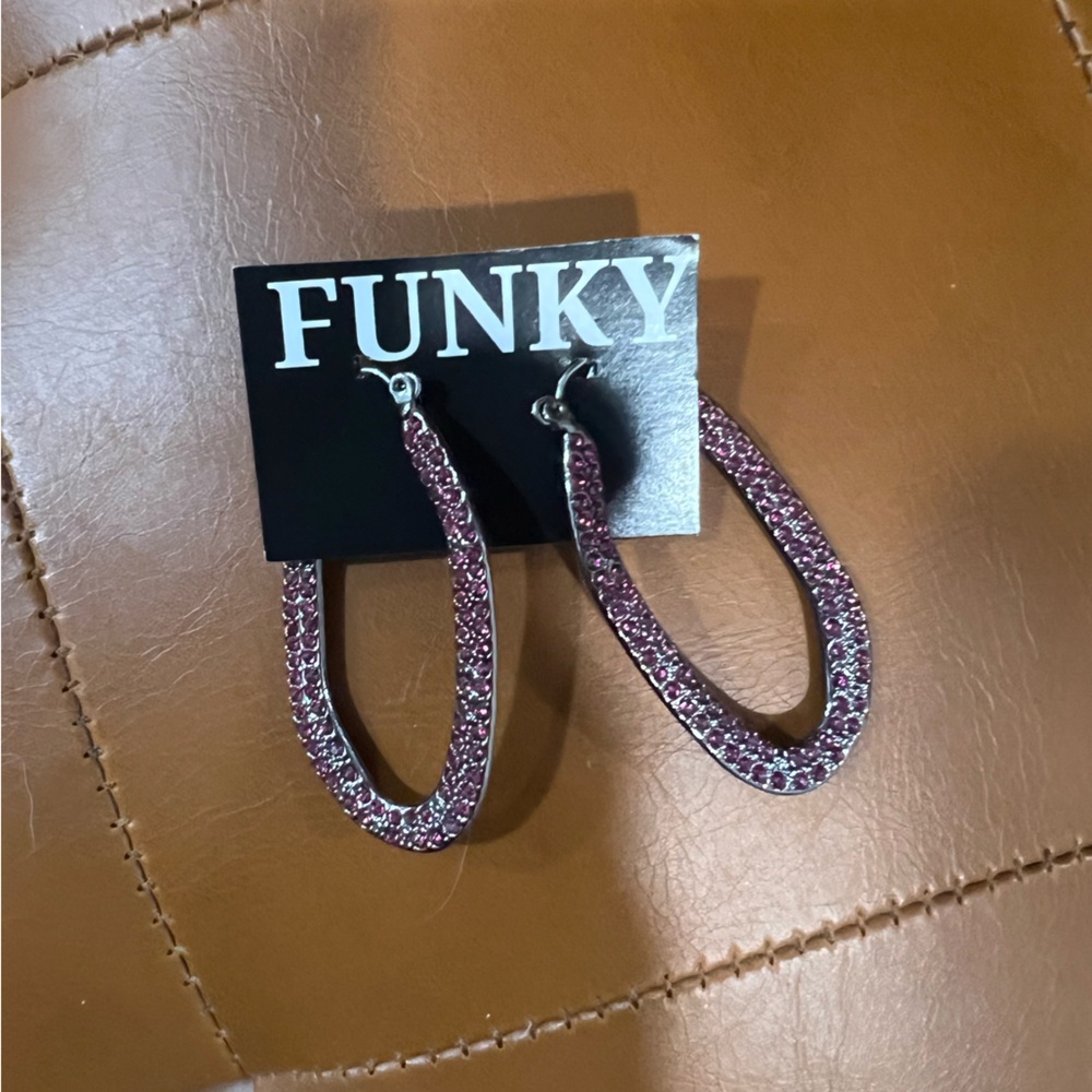 Purple Oval Earrings